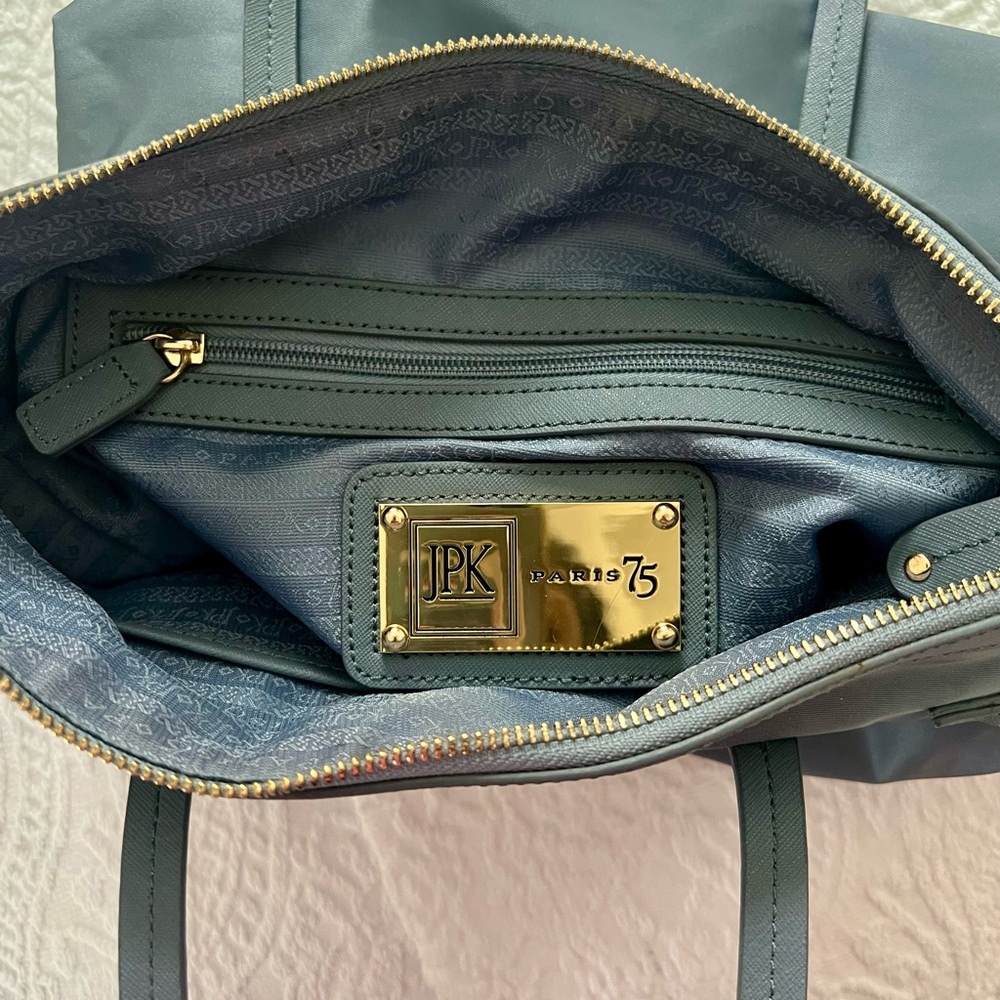 JPK Paris Nylon Shopping Tote Bag | Silver Blue Grey | Preowned - Picture 6 of 9